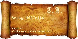 Berky Mónika névjegykártya